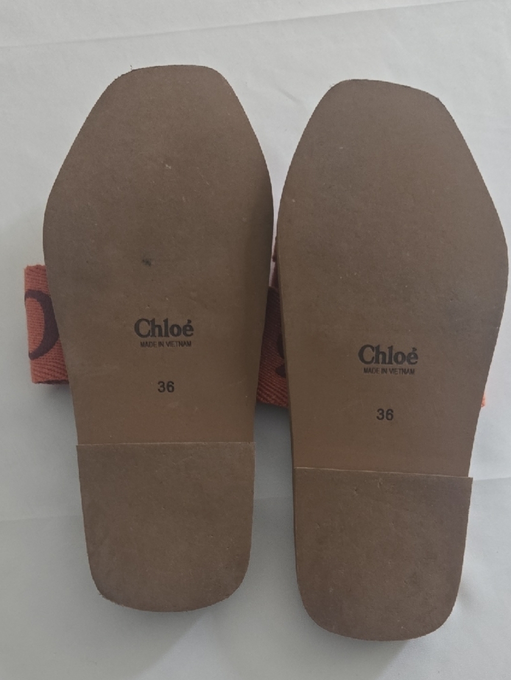 Chloè Orange Logo Slide Sandals - Picture 2 of 6